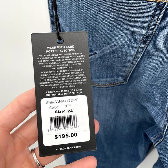 HUDSON DENIM NWT Barbara Super Skinny Denim Jean in Inty // 00 - Picture 8 of 12